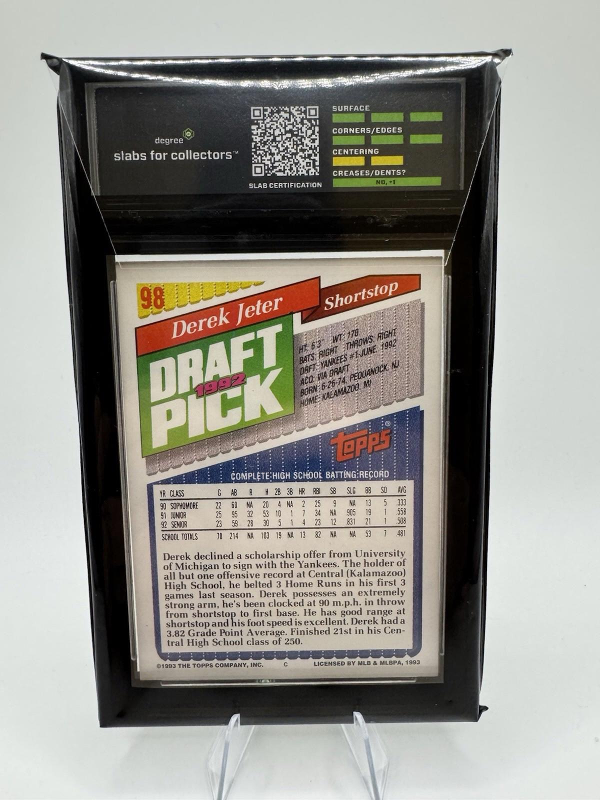 1993 Topps - Derek Jeter #98 (RC) DEGREE 9