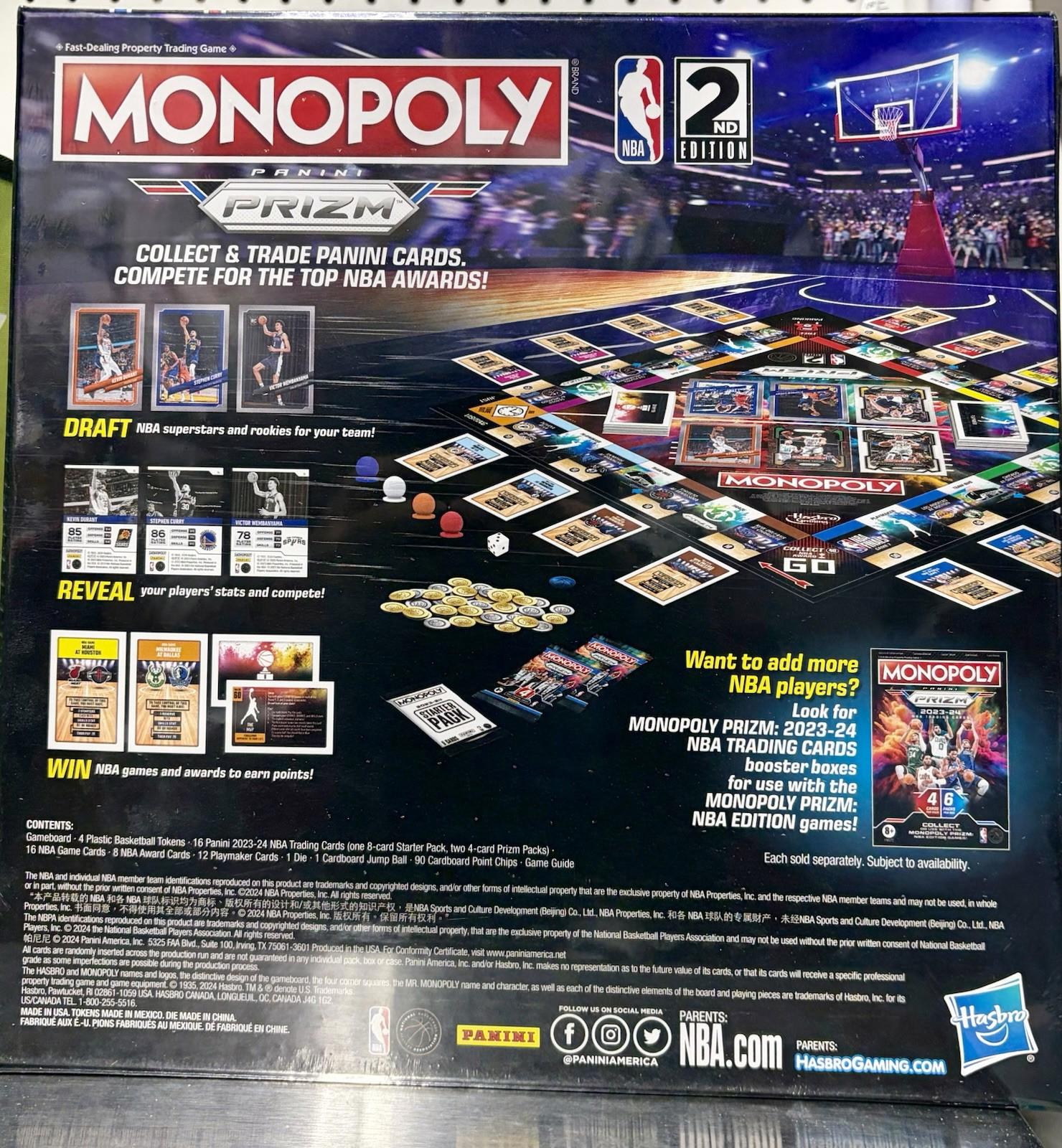 Monopoly Prizm NBA 2nd Edition Board Game Panini 2023-24 (NEW SEALED)