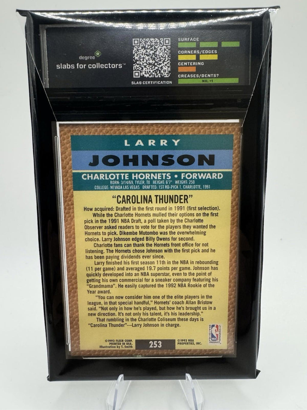 1992 Fleer Provision Larry Johnson DEGREE 7 #253 Charlotte Hornet